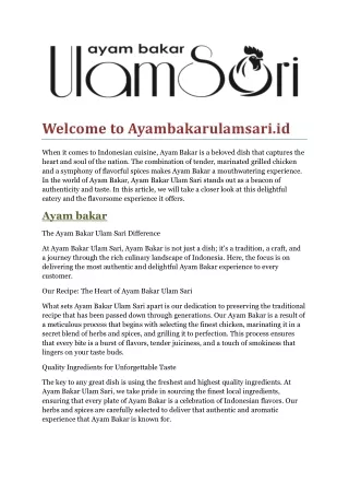 welcome to ayambakarulamsari id