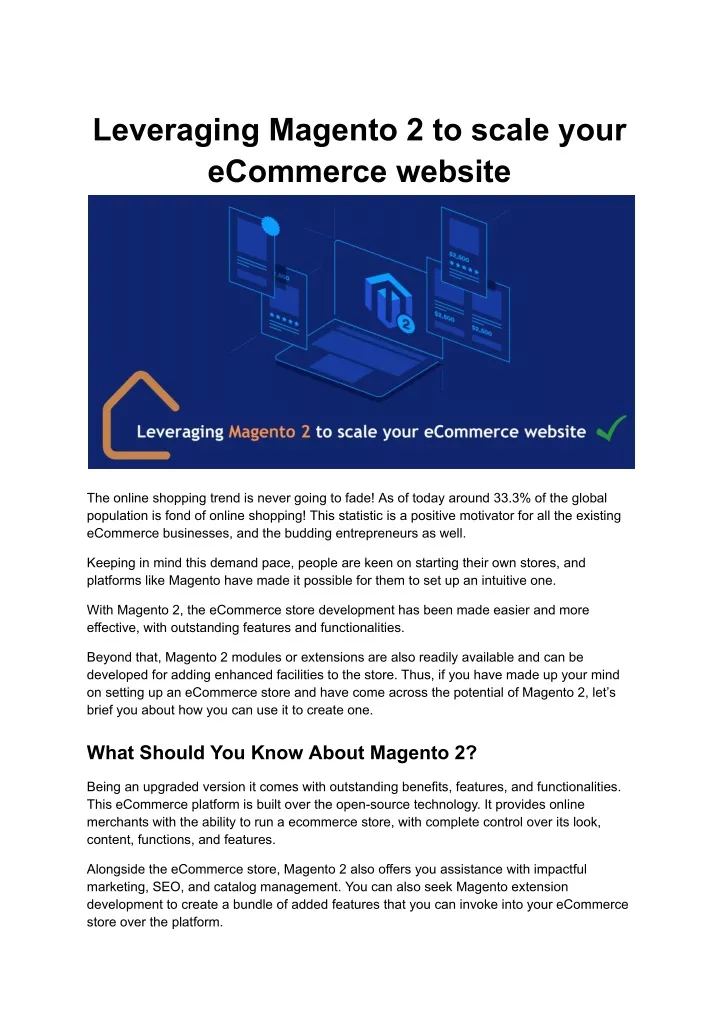 leveraging magento 2 to scale your ecommerce