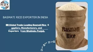NGK Global Trade: Premium Basmati Rice Exports from India