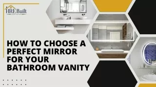 How to Choose a Perfect Mirror for your Bathroom Vanity