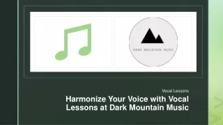 Harmonize Your Voice with Vocal Lessons at Dark Mountain Music