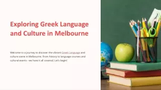 Exploring Greek Language and Culture in Melbourne