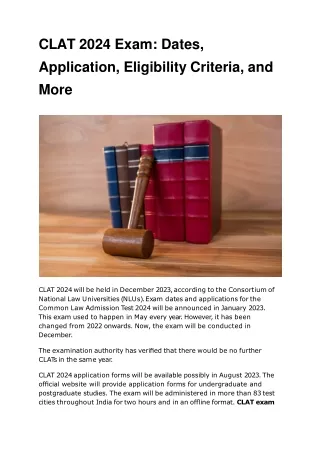 CLAT 2024 Exam_ Dates, Application, Eligibility Criteria, and More