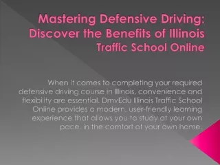 Mastering Defensive Driving: Discover the benefits of Illinois Traffic School