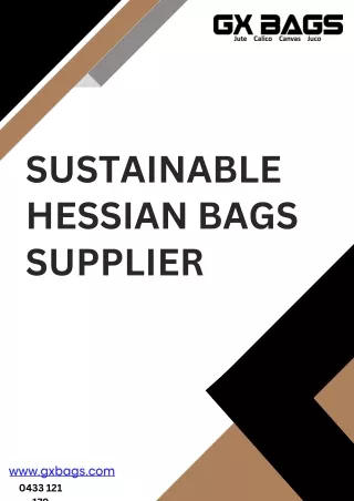 Sustainable Hessian Bags Supplier
