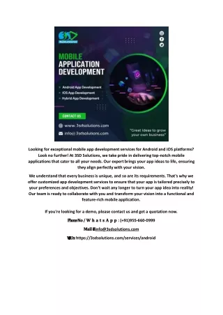 looking for exceptional mobile app development
