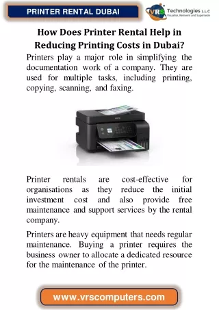 printer rental dubai