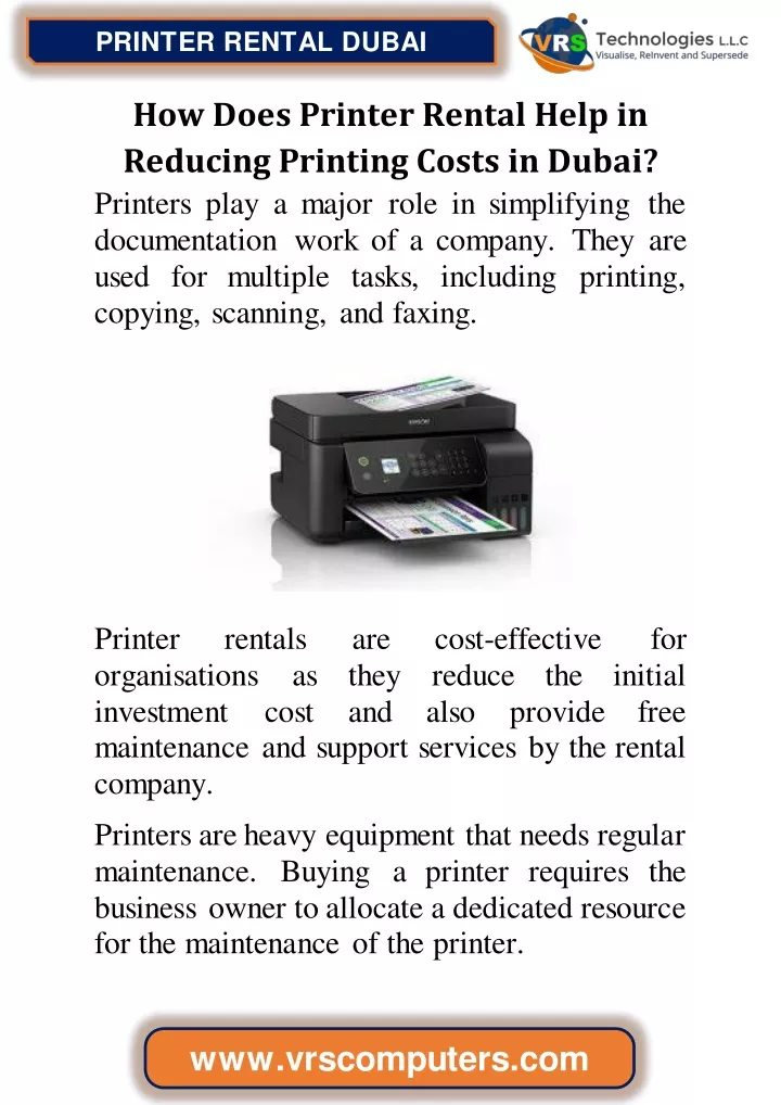 printer rental dubai