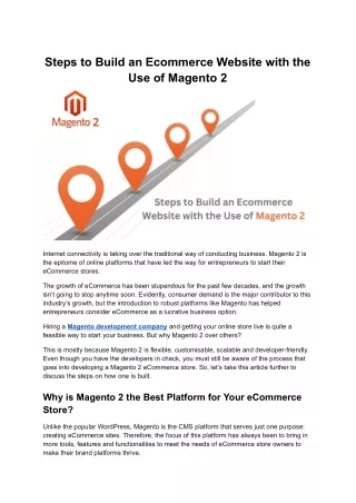 steps to build an ecommerce website with