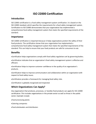 iso 220 0 0 ce r t ificati o n