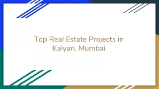 Top Real Estate Projects in Kalyan, Mumbai