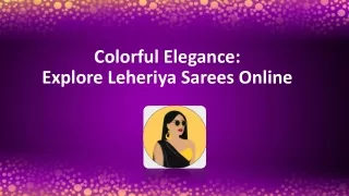 Colorful Elegance Explore Leheriya Sarees Online