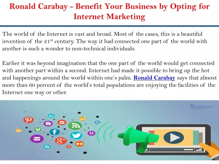 ronald carabay benefit your business by opting