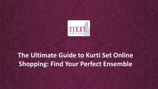 The Ultimate Guide to Kurti Set Online Shopping Find Your Perfect Ensemble