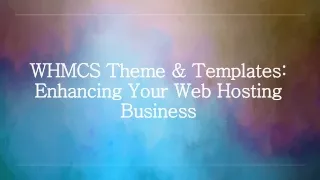 WHMCS Theme & Templates
