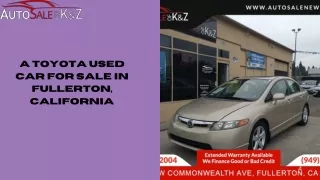 A Toyota Used Car For Sale in Fullerton, California