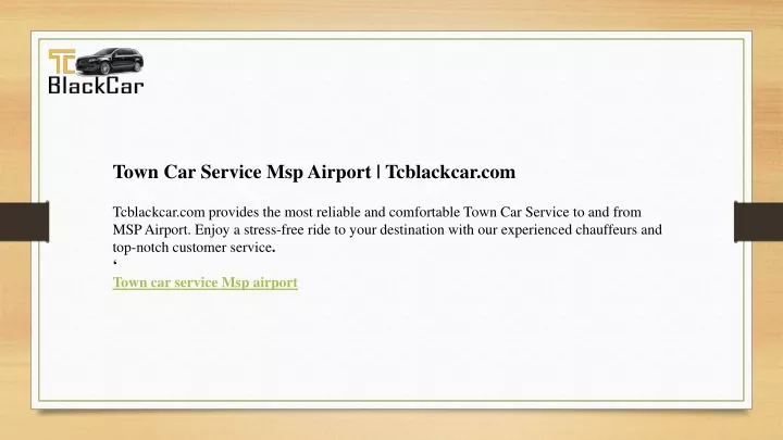 town car service msp airport tcblackcar