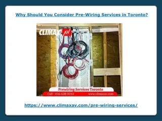Why Should You Consider Pre-Wiring Services in Toronto