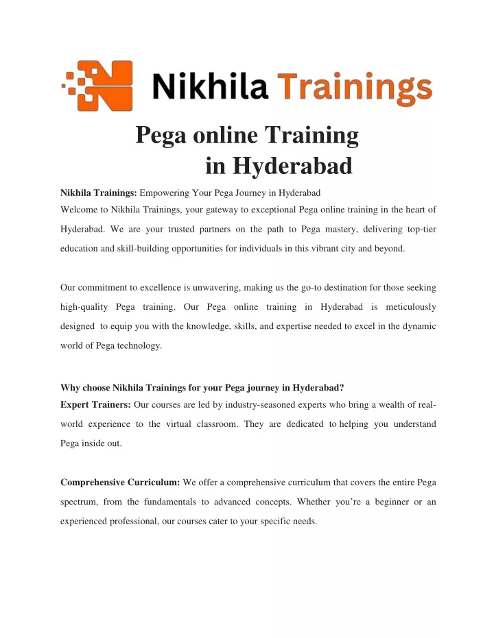 pega online training in hyderabad