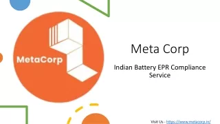 Indian Battery EPR Compliance Service - Meta Corp