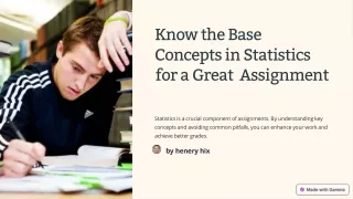 Know the Base Concepts in Statistics for a Great Assignment