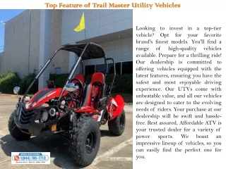 top feature of trail master utility vehicles
