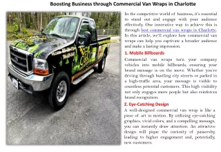 Boosting Business through Commercial Van Wraps in Charlotte