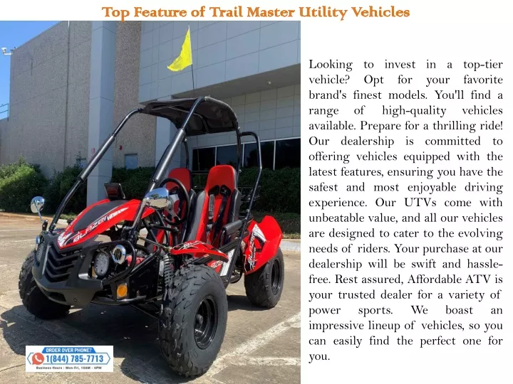 top feature of trail master utility vehicles