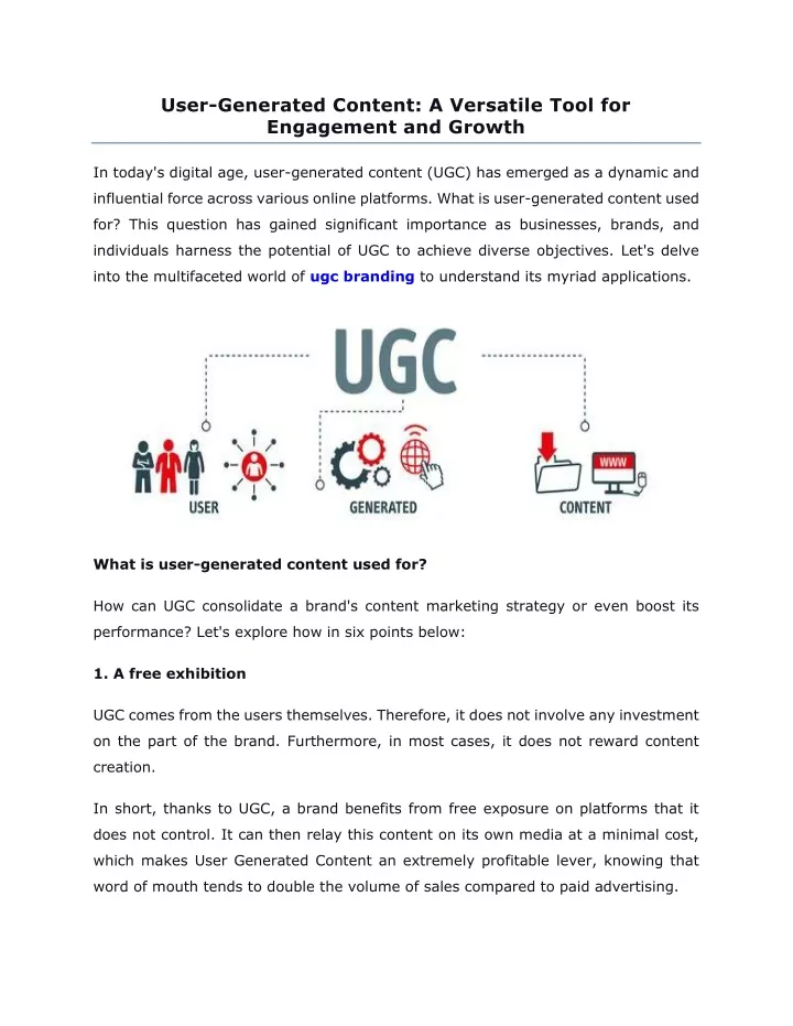 user generated content a versatile tool