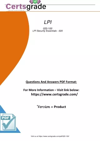 Pass 020-100 LPI Security Essentials Exam Pdf Dumps Questions and Answers