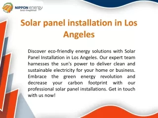 Solar panel installation in Los Angeles