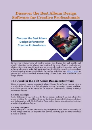 Discover the Best Album Design Software for Creative Professionals