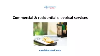 Commercial & residential electrical services