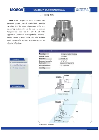 MDS09 Sanitary Diaphragm Seal - Tri-clamp Type | Miepl