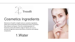 Series - Cosmetics Ingredients - Water