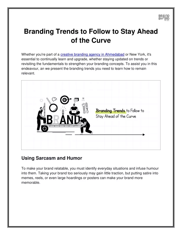 branding trends to follow to stay ahead