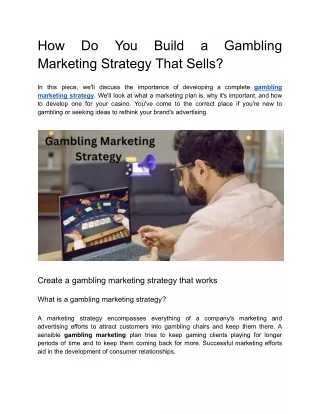 How Do You Build a Gambling Marketing Strategy That Sells_