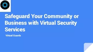 safeguard your community or business with virtual security services