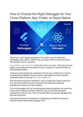 How to Choose the Right Debugger for Your Cross-Platform App_ Flutter vs React Native