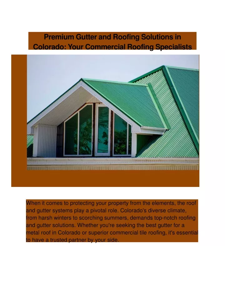 premium gutter and roofing solutions in colorado