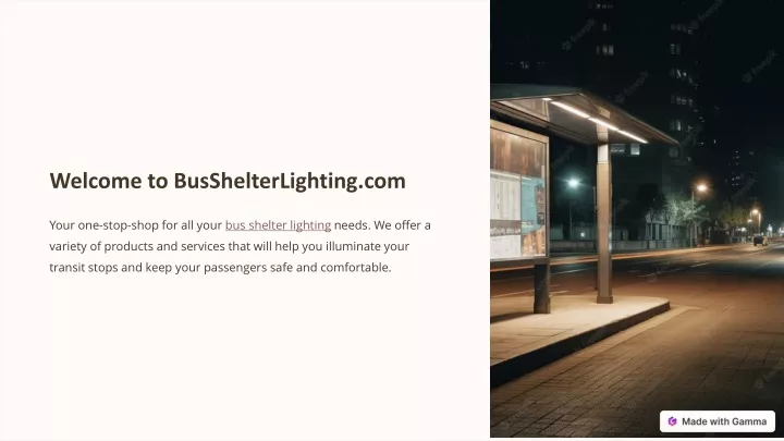 welcome to busshelterlighting com