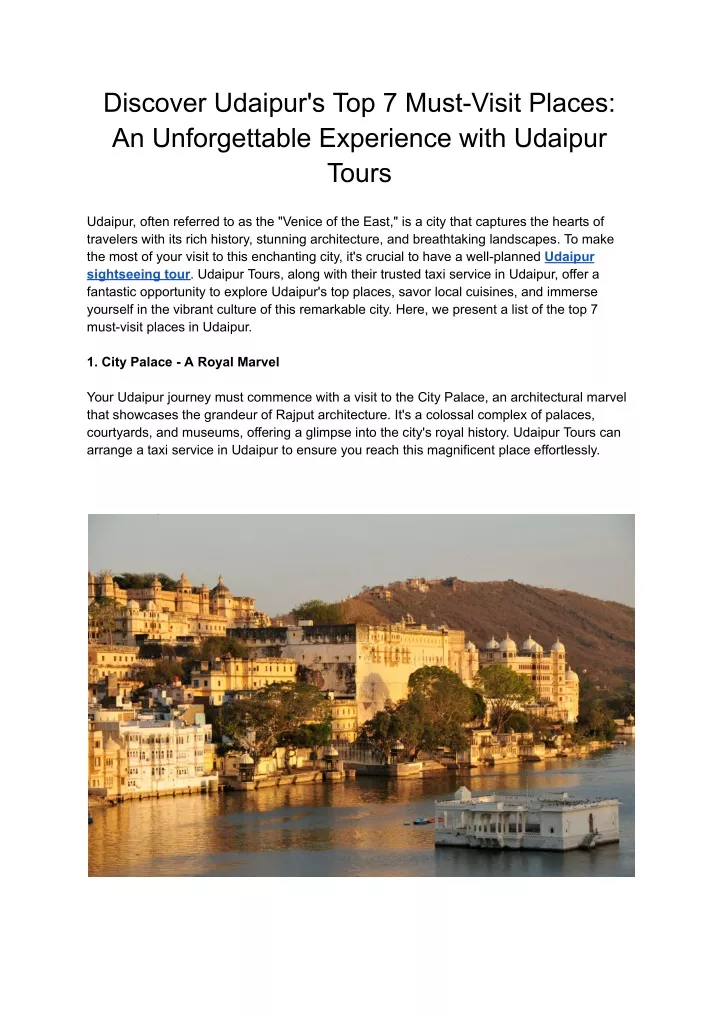 discover udaipur s top 7 must visit places