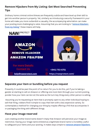 remove hijackers from my listing get most