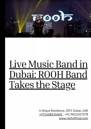 Live Music Band in Dubai: ROOH Band Takes the Stage