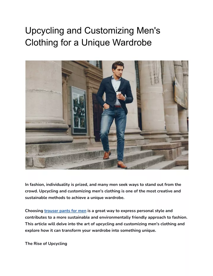 upcycling and customizing men s clothing
