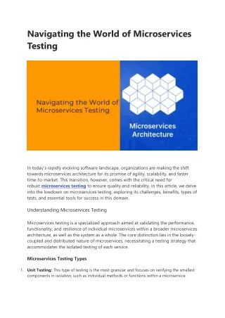 navigating the world of microservices testing