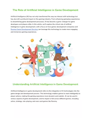 The Role of Artificial Intelligence in Game Development