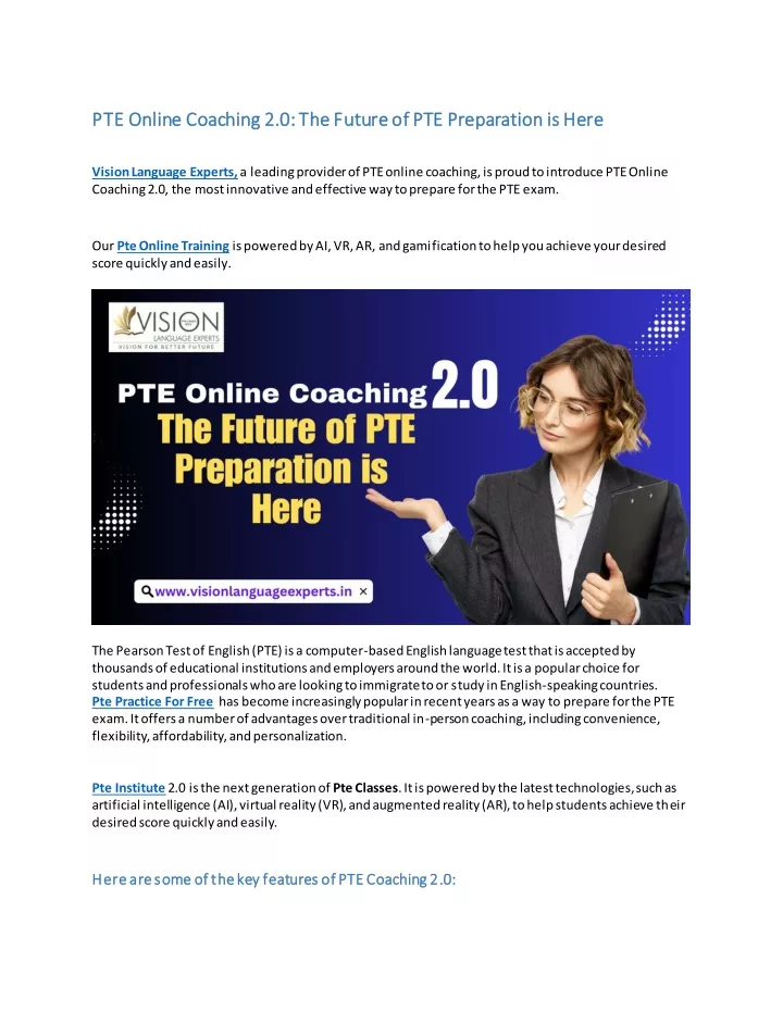 pte online coaching 2 0 the future