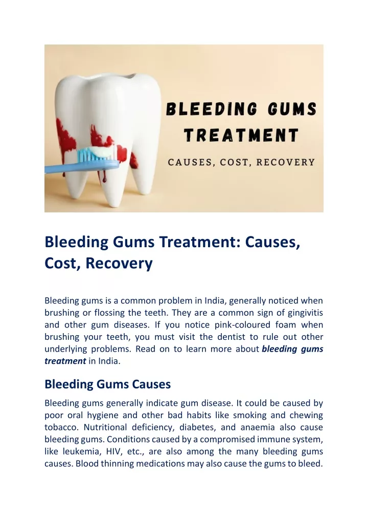 bleeding gums treatment causes cost recovery