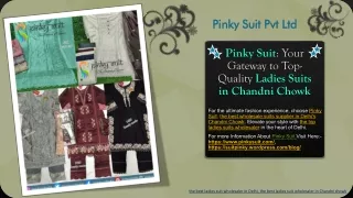 Wholesale Suits Extravaganza Chandni Chowk's Finest at Pinky Suit